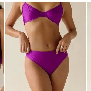 Carolina K Swim Cala NWT Bikini Sparkling Grape Purple Shimmer Vacation Beach